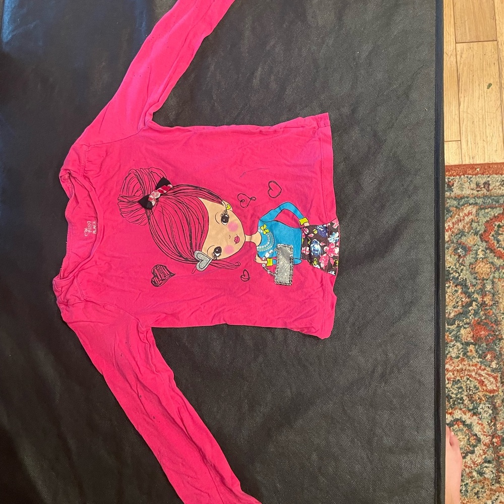 Place Bright Pink Long Sleeve Tee with Fun Graphic